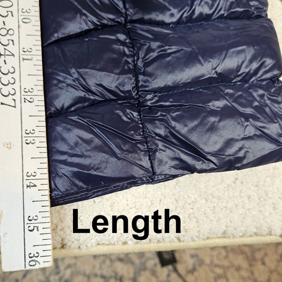 Lauren Ralph Lauren Quilted Puffer Hood Long Coat Navy Preppy Women M Duck Down - Picture 12 of 13